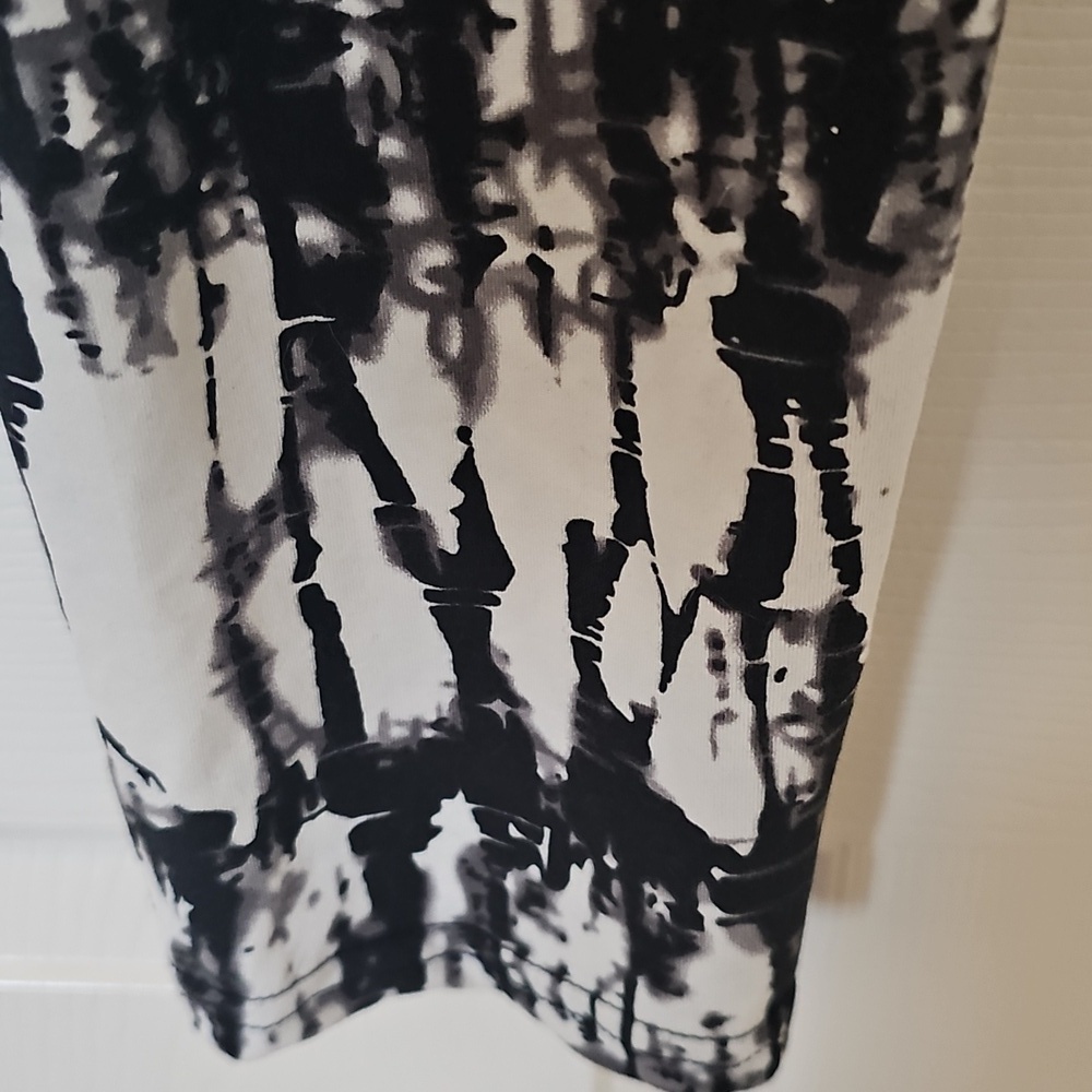 RIV Vintage 90's Y2K Pull on Marbled Tye Die Leggings Black White Large. - Picture 9 of 11